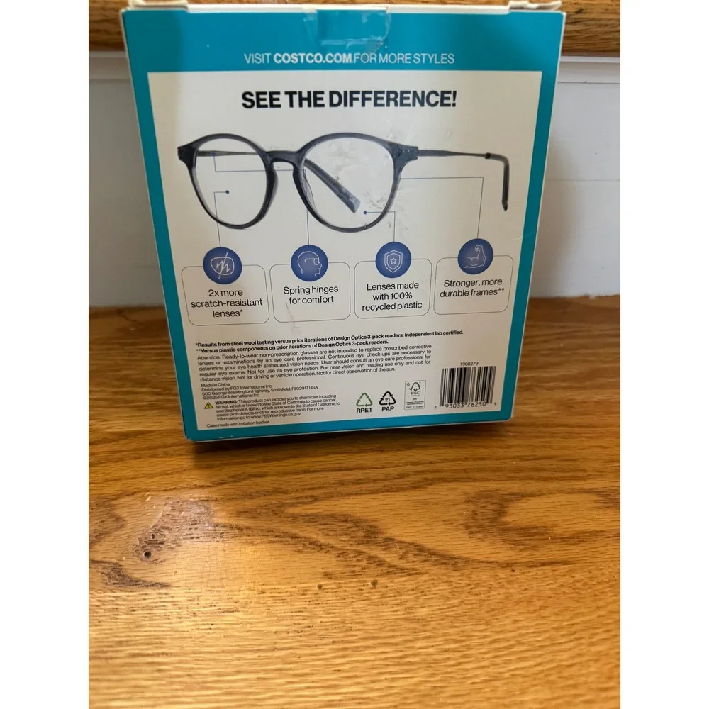 Foster Grant Design Optics Reading Glasses +1.75 – 3-Pack with Case NIB Unisex